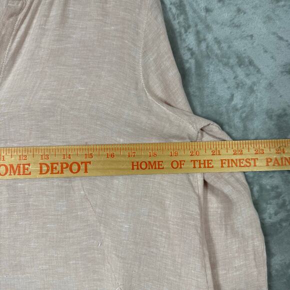 Sigrid Olsen Tunic Top Medium Pink Linen Button up - Picture 12 of 13